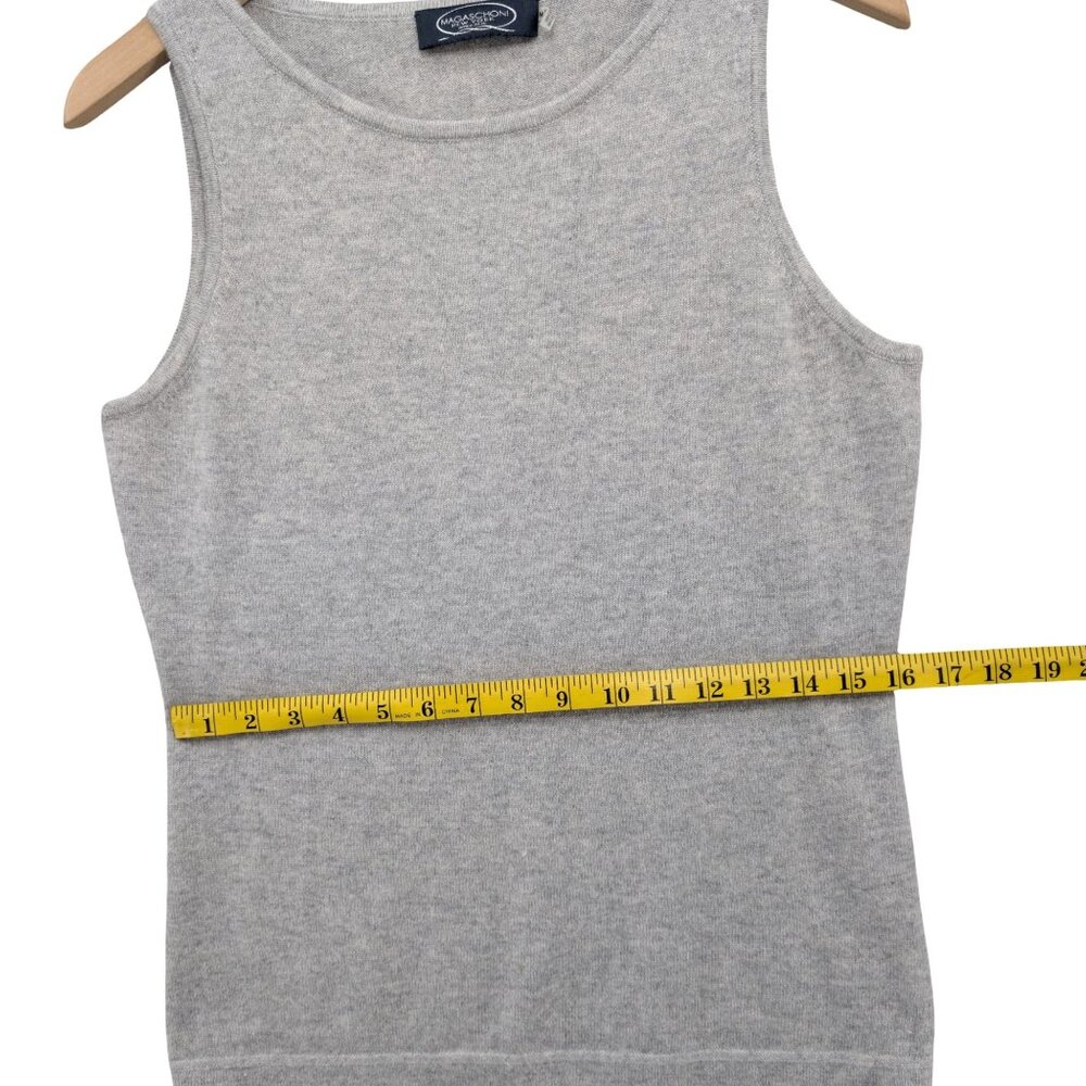 Magaschoni Cashmere Tank Top Sweater Womens Gray Knit Sleeveless Pullover Size M - Picture 7 of 7